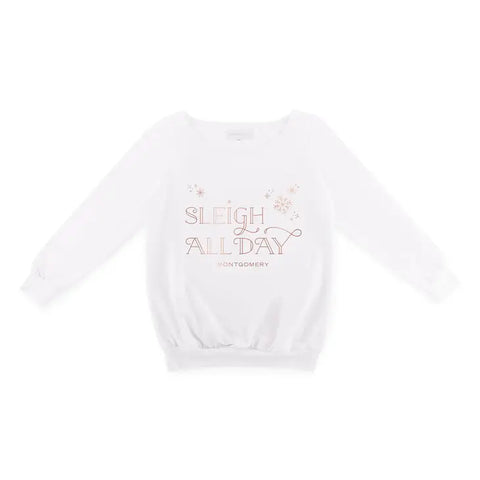 Women’s Personalized Christmas Crewneck Sweatshirt - Sleigh All Day