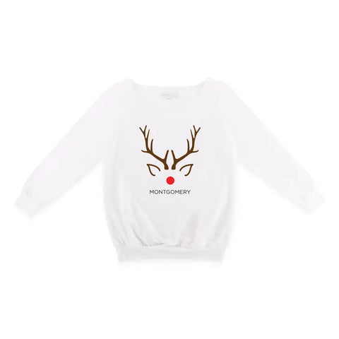 Women’s Personalized Christmas Crewneck Sweatshirt - Reindeer