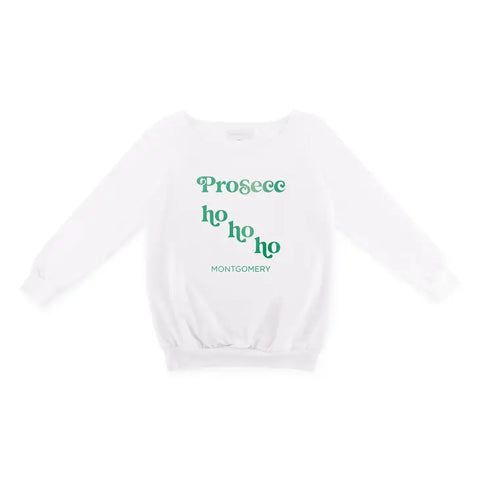 Women’s Personalized Christmas Crewneck Sweatshirt - Prosecc Ho Ho Ho