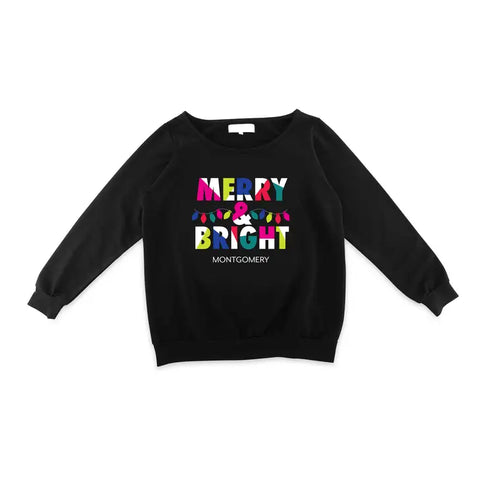 Women’s Personalized Christmas Crewneck Sweatshirt - Merry & Bright