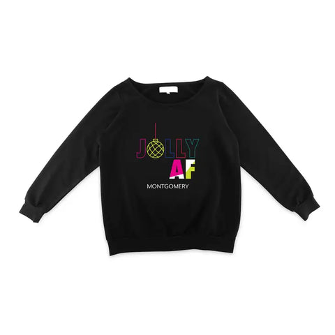 Women’s Personalized Christmas Crewneck Sweatshirt - Jolly AF