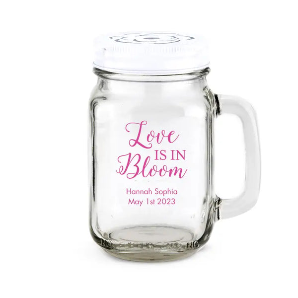 Personalized 12 or 16 oz. Mason Jar Drinking Glass Favor - Baby Shower | + More Occasions