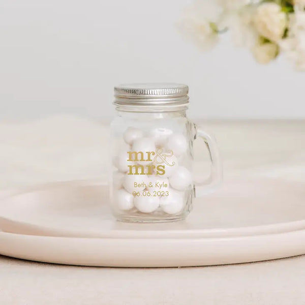 Personalised 4 oz. Mini Mason Jar Shot Glass Favour - More Occasions