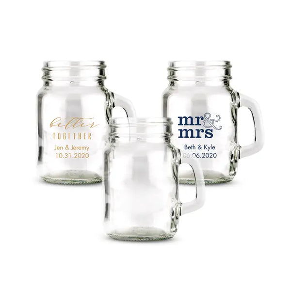 4 oz. Mini Mason Jar Shot Glass Favor - Blank | + Designs Available