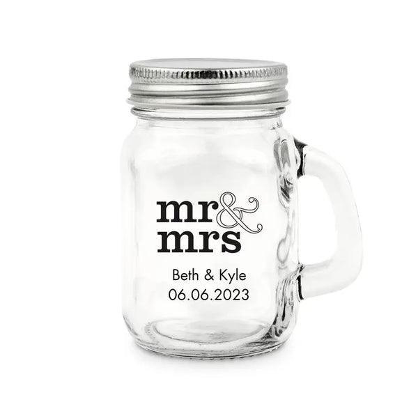 Personalised 4 oz. Mini Mason Jar Shot Glass Favour - More Occasions