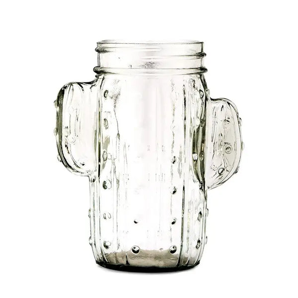 12 Oz. Cactus Mason Jar Drinking Glass - Clear