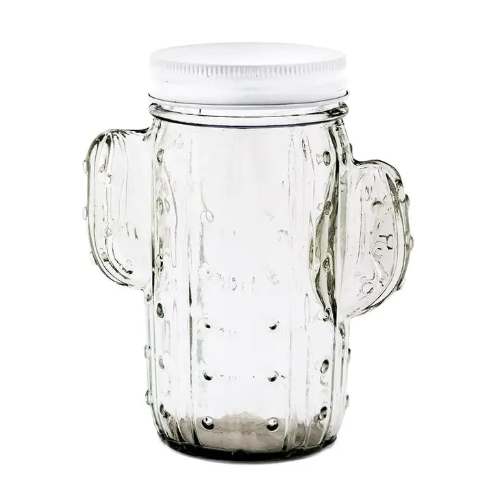 12 Oz. Cactus Mason Jar Drinking Glass - Clear