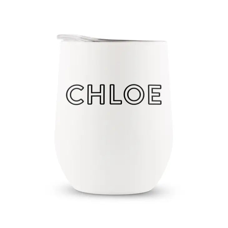 Personalized 12 oz. Stemless Travel Tumbler - Line Monogram