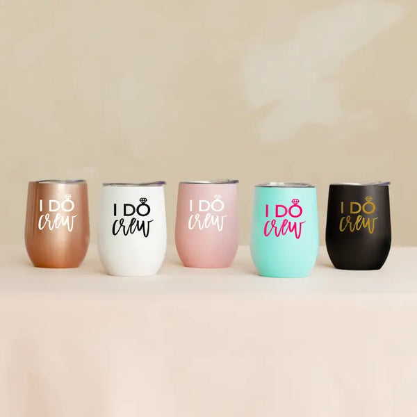 Personalized 12 oz. Stemless Travel Tumbler - I Do Crew