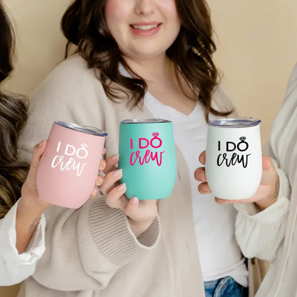 Personalized 12 oz. Stemless Travel Tumbler - I Do Crew