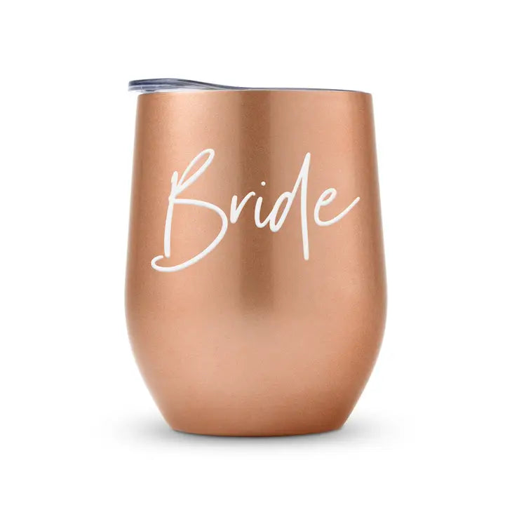 Personalized 12 oz. Stemless Travel Tumbler - Bride