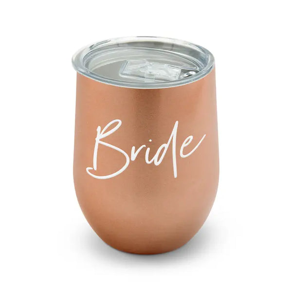 Personalized 12 oz. Stemless Travel Tumbler - Bride