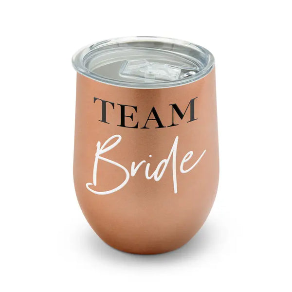 Personalized 12 oz. Stemless Travel Tumbler - Team Bride