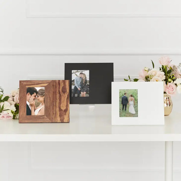 Wooden Offset 4” x 6” Picture Frame - Black, White, or Natural