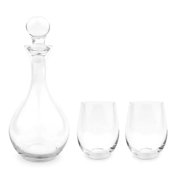 Glass Decanter Gift Set with Wine Glasses - Blank