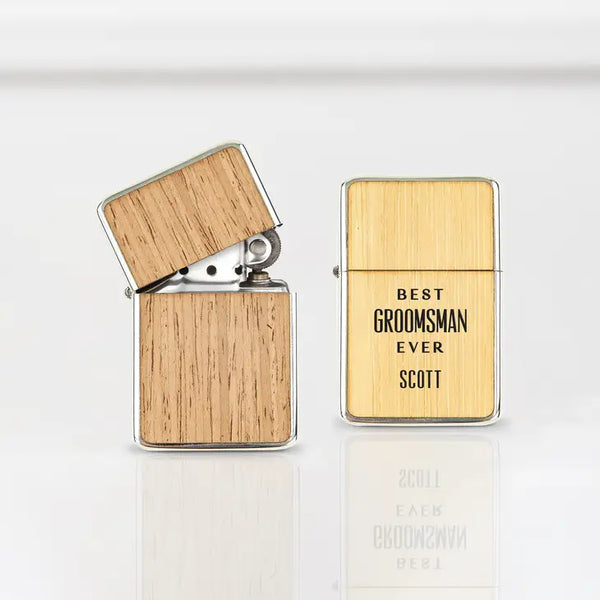 Wood Wrapped Windproof Lighter - Blank