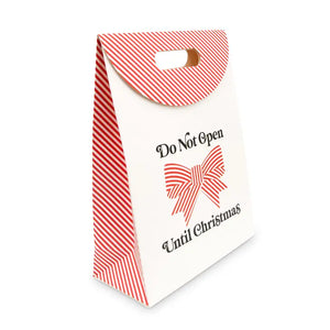 Paper Christmas Wrapping Gift Bag With Handles - Do Not Open