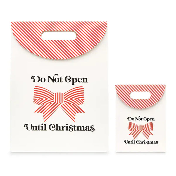 Paper Christmas Wrapping Gift Bag With Handles - Do Not Open