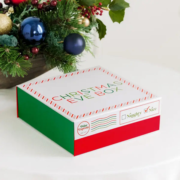 Large Candy Cane Striped Christmas Gift Box with Magnetic Lid