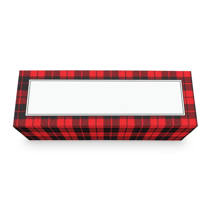 Buffalo Plaid Wine Gift Box with Magnetic Lid