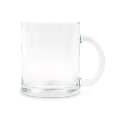 11 oz. Clear Glass Coffee Mug with Handle - Blank