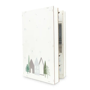 Reusable Plain Fillable Wooden Advent Drawer Christmas Calendar - Winter Cottages