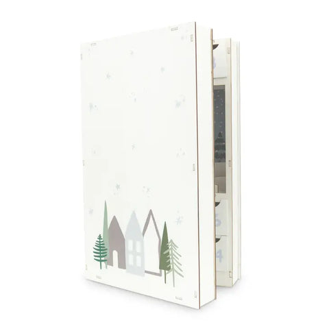 Reusable Plain Fillable Wooden Advent Drawer Christmas Calendar - Winter Cottages