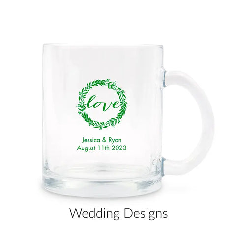 Personalized 11 oz. Clear Glass Coffee Mug Wedding Favour - Wedding | More Occasions