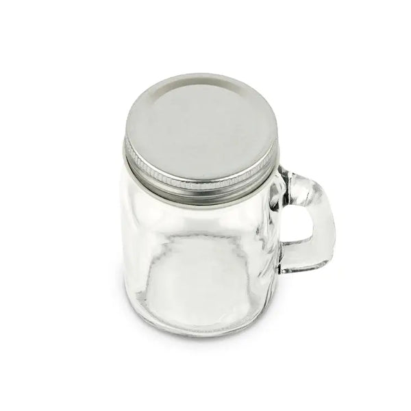 Mini Tin Metal Lid for Mason Jar Shot Glass - Silver