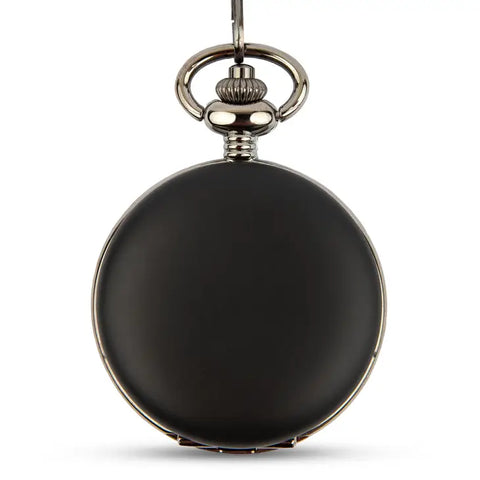 Matte Black Mechanical Pocket Watch & Fob - Blank