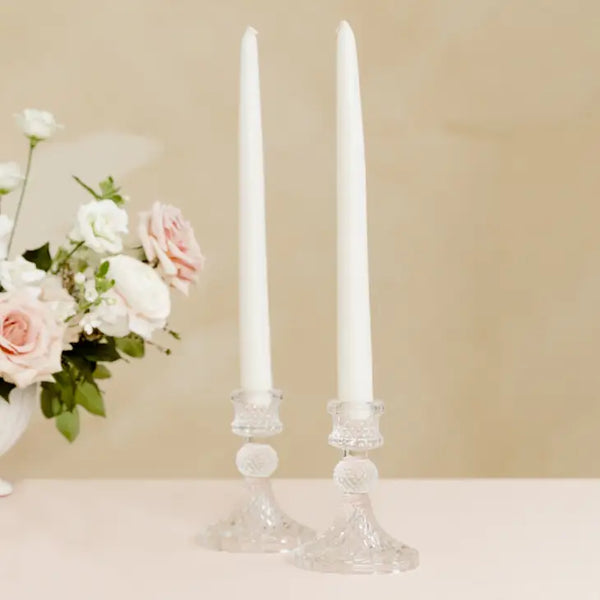 Vintage Style Pressed Glass Candle Holder – Clear – Set of 3