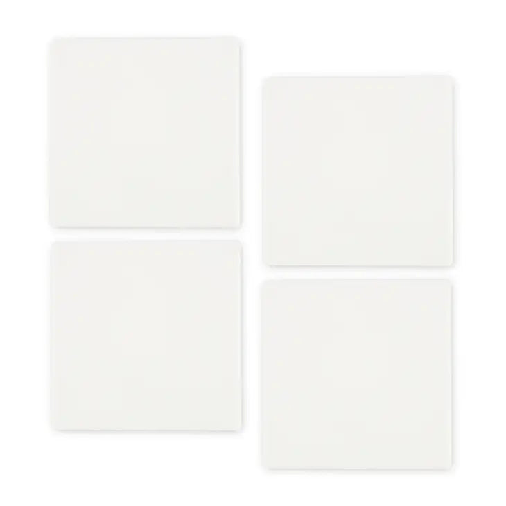 White Sandstone Coasters with Cork Backing - Blank - Set of 4