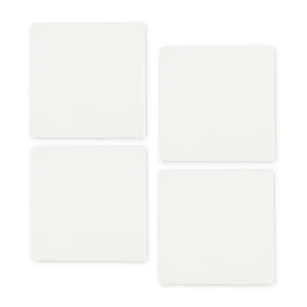 White Sandstone Coasters with Cork Backing - Blank - Set of 4