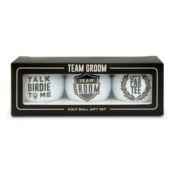 Printed Golf Balls for Wedding Favor Gift - Team Groom - Set of 3