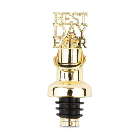 Gold Metal Wine Bottle Stopper & Pourer - Best Day Ever