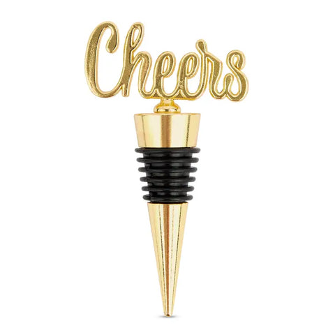 Gold Metal Wine Bottle Stopper - Cheers