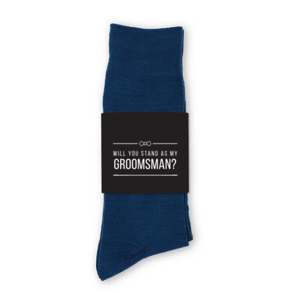 Personalized Men's Socks Wedding Gift - Will You Stand