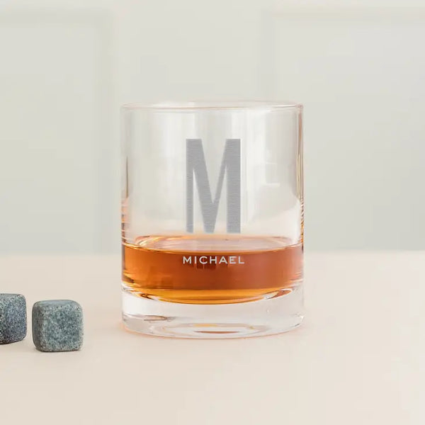 Personalized Whiskey Glass - Single Monogram Initial