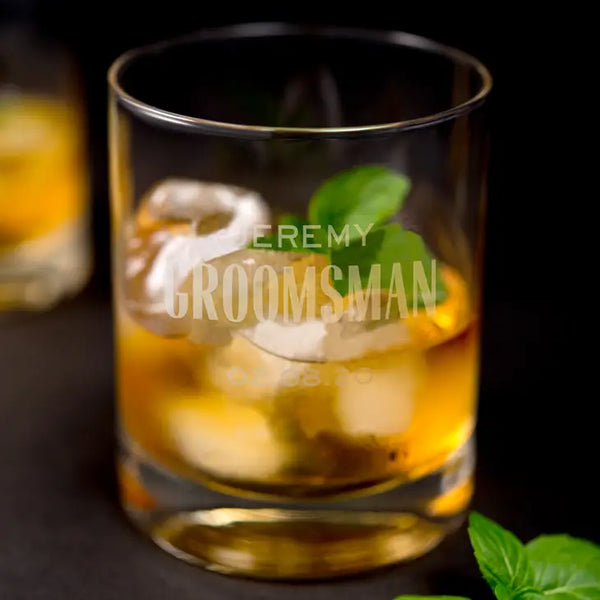 Personalized Whiskey Glass - Modern Groomsman