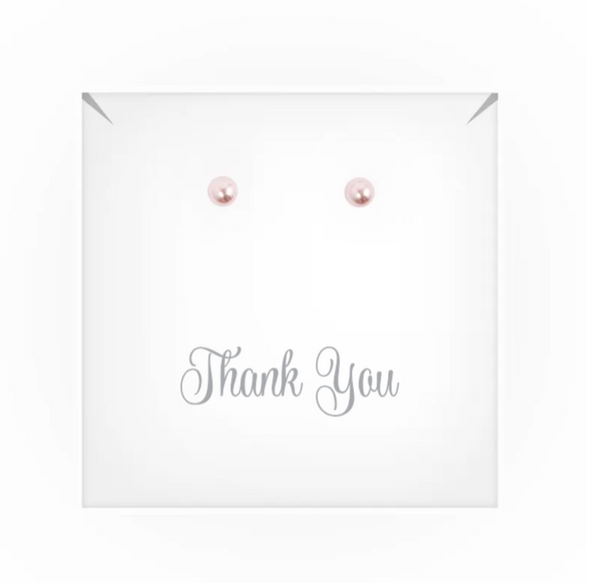 Swarovski Pearl Stud Earrings - Thank You Script