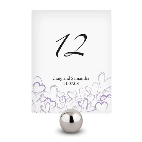 Contemporary Hearts Table Number