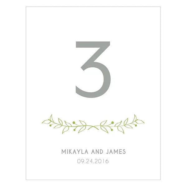 Woodland Pretty Personalized Table Numbers