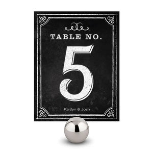 Table Numbers With Chalkboard Print Designs