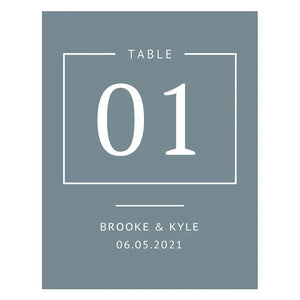 Personalized Wedding Reception Table Number Cards - Rustic Love