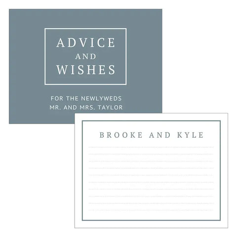 Personalized Wedding Advice Cards For The Bride And Groom - Rustic Love