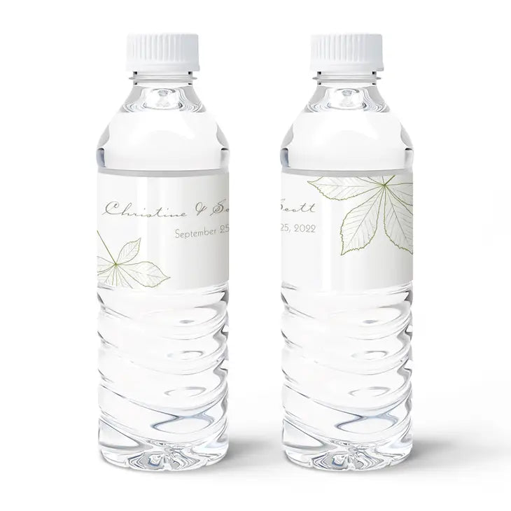 Personalized Water Bottle Labels - Autumn Leaf