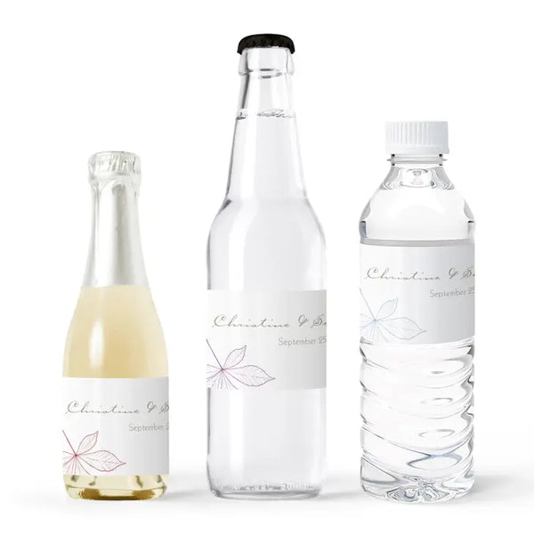 Personalized Water Bottle Labels - Autumn Leaf