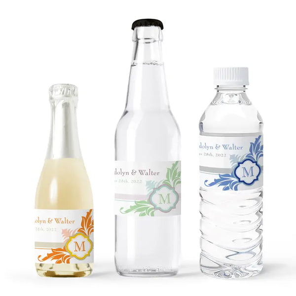 Personalized Water Bottle Labels - Lavish Monogram