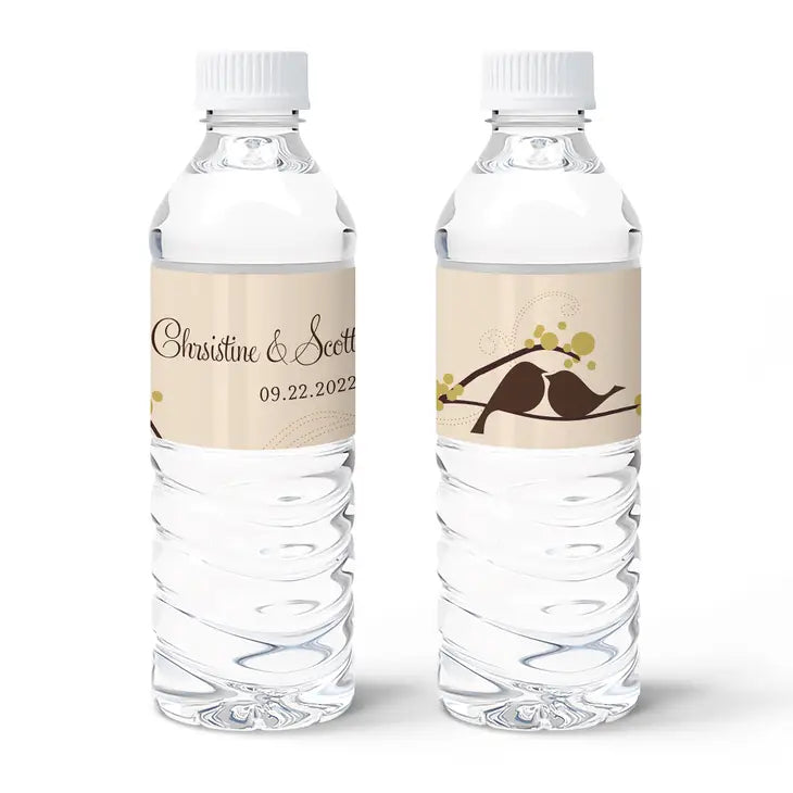 Personalized Water Bottle Labels - Love Bird