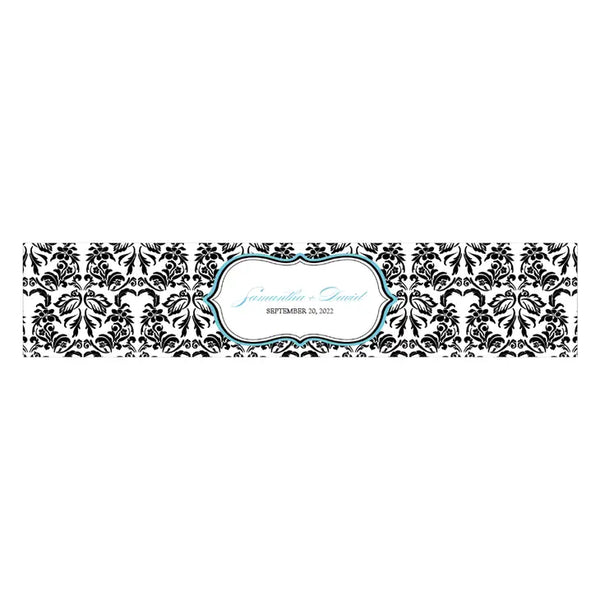 Personalized Water Bottle Labels - Love Bird Damask